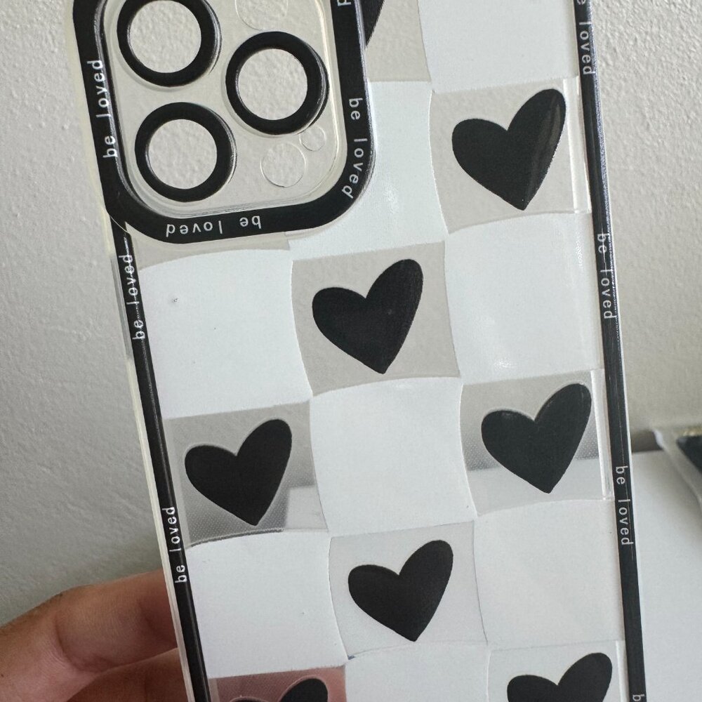 Checkered Hearts iPhone 12 Pro Max Case – Be Loved Design - Picture 2 of 4